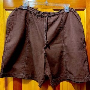 Chaus Sport linen/cotton blend drawstring shorts